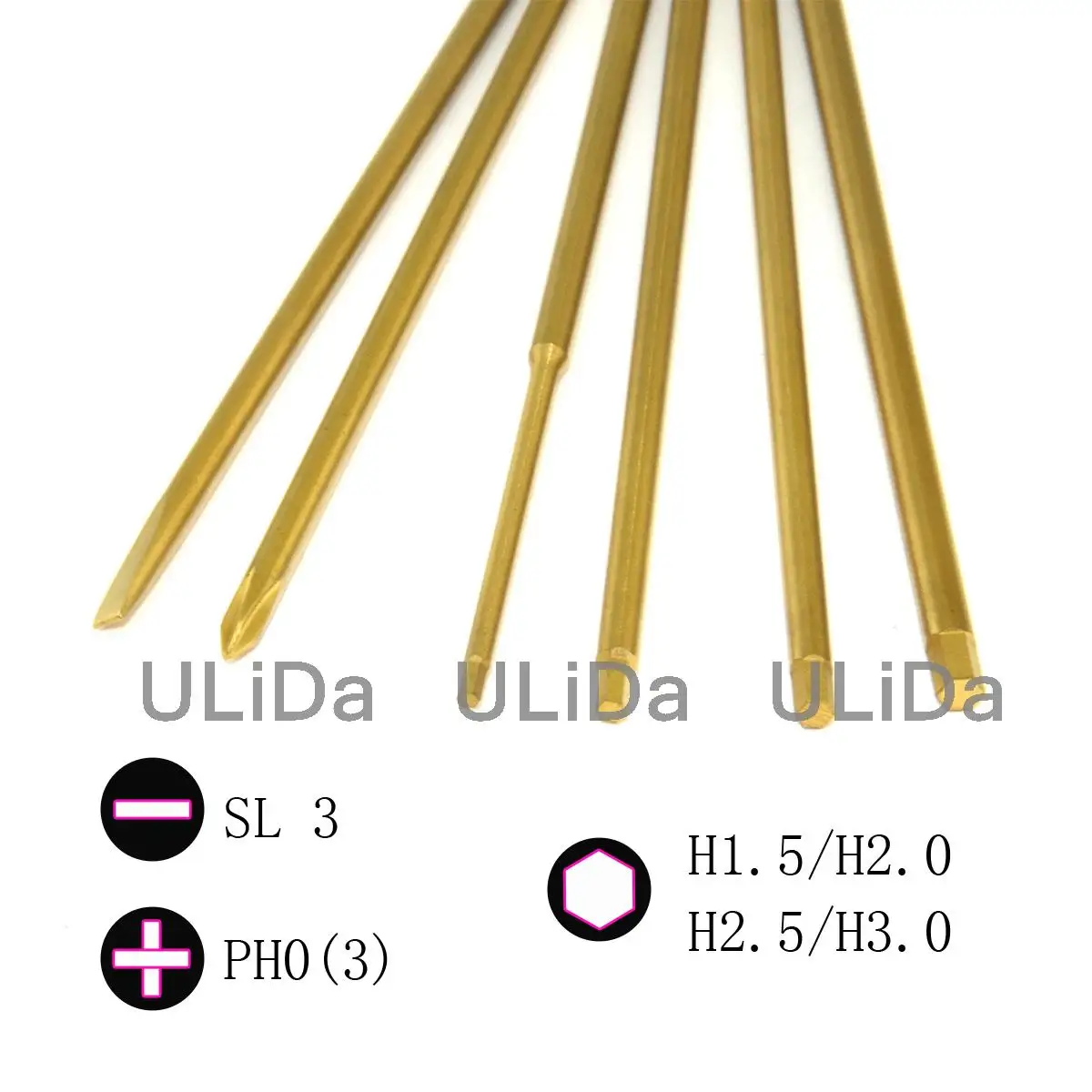 3 Pcs Hex Presa 1.5-3.0Mm Ph0 Phillips Intaglio Punta Del Cacciavite Bit Sostituire Albero Tini