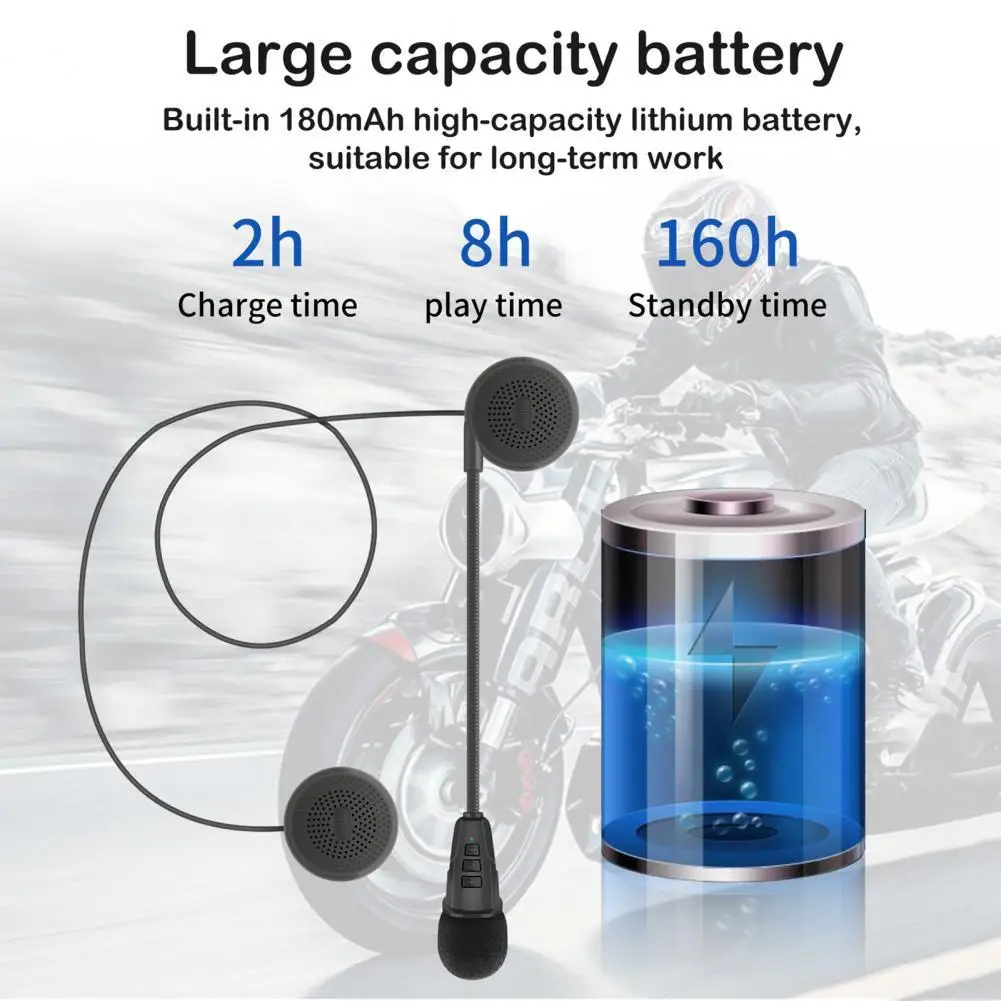 

Helmet Bluetooth-compatible Headset Motorcycle Stereo Headphones for Mobile Phone and GPS 2 Way Radio