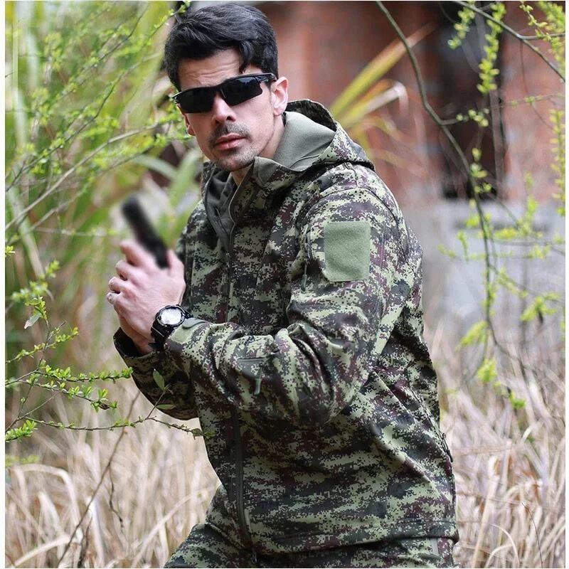 New Clothing Autumn Men's Hunting Camouflage Fleece Jacket Tactical Clothing Multicam Male Camouflage Windbreakers