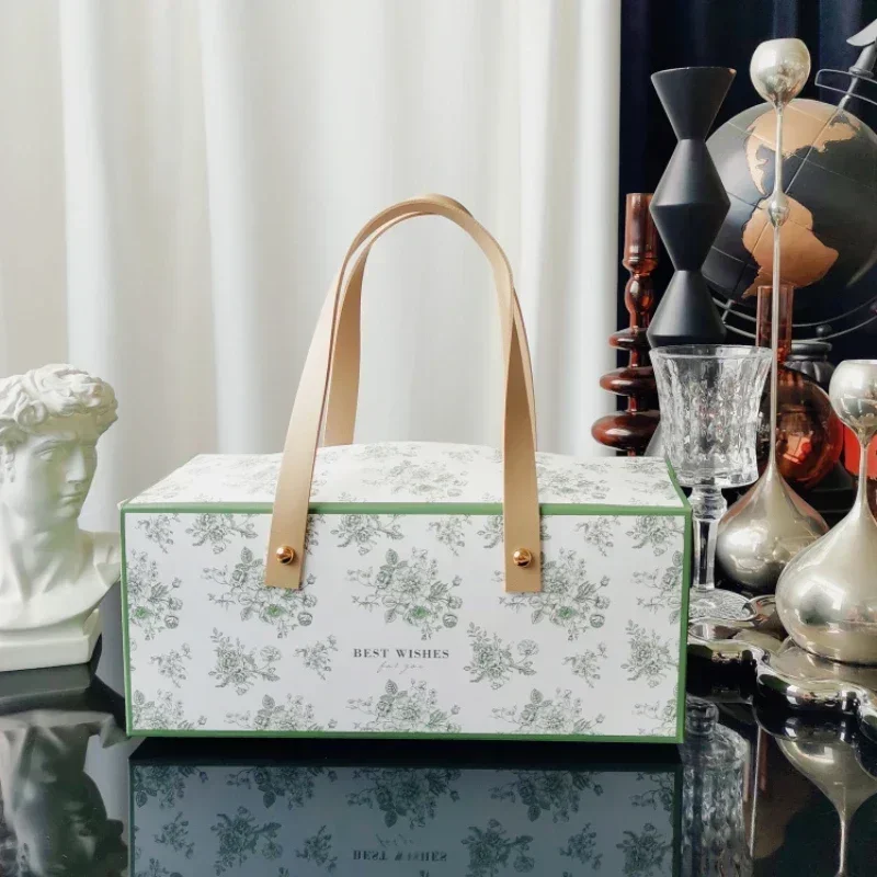 

Упаковочная коробка с запонками, клей для торта, птичьего гнезда, изысканная упаковочная Подарочная коробка, ручная Подарочная коробка для лунного торта 24,5x10,5x9,5 см