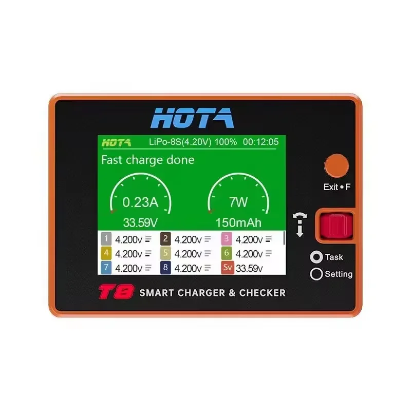 Chargeur intelligent HOTA T8 650W 22A XT60 1-8S avec vérification