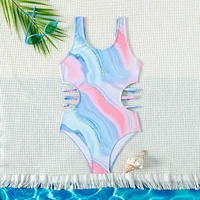 Kids Girls One-piece Swimsuit Summer Teenager Swimwear Sweet Toddlers Bikini Sets Fashion Children Beach Wear Monokini 5-14Year 1