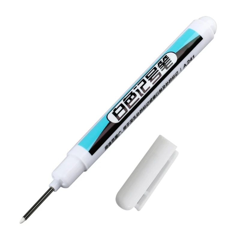 4 Pcs White Markers Paint Pens Oil-based Markers Long Tip Marker Permanent Markers for Rock Tire Glass Metal Painting