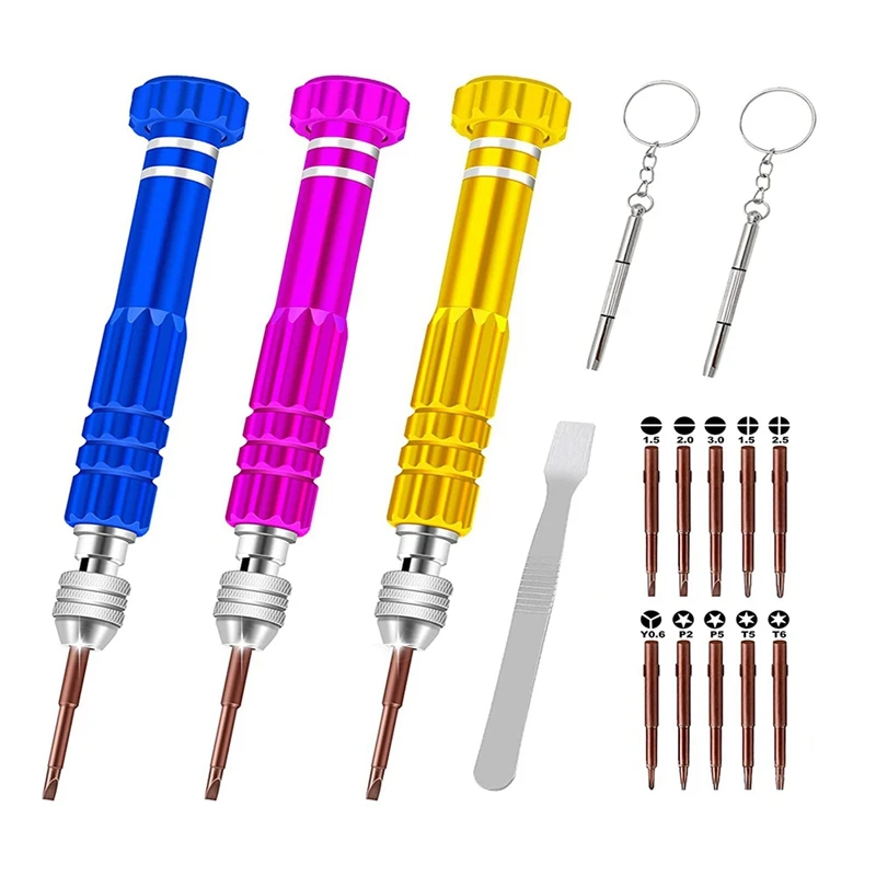 

Eyeglass Repairing Kit 5-In-1 Screwdriver Set With 13 Precision Screwdriver Heads For Glasses