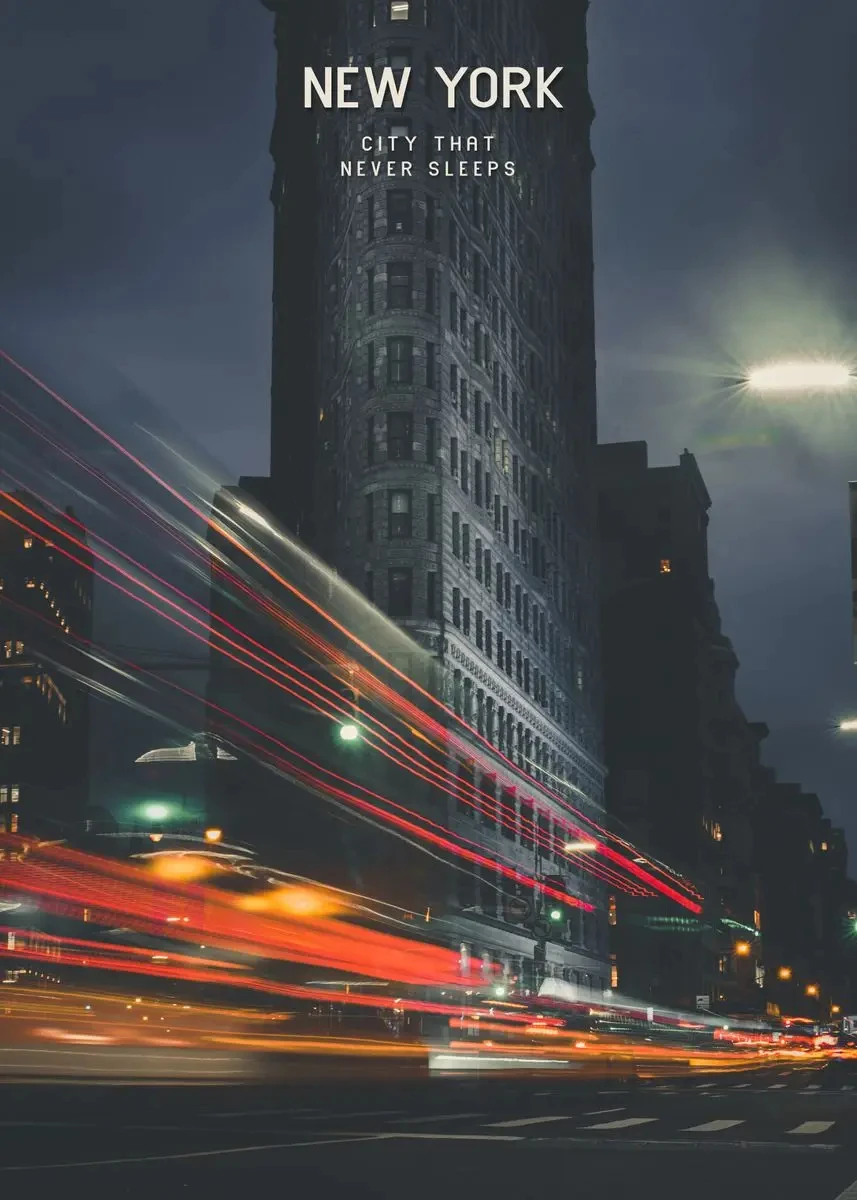 Manhattan Night Skyline Wall Art Canvas Print