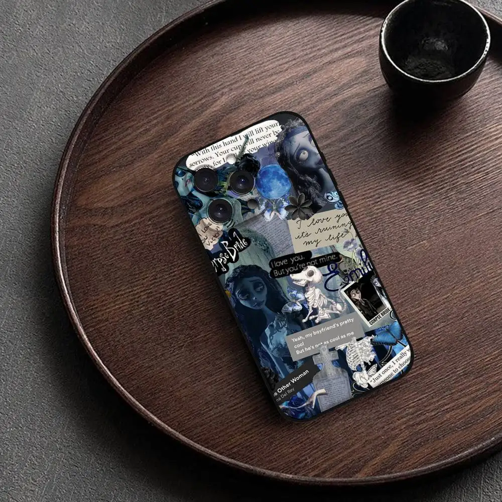 Spooky Halloween Corpse Bride Themed Black Silicone Phone Case