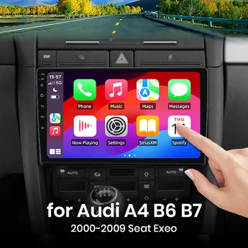Para Audi A4 B6 B7 2000-2009 Seat Exeo inalámbrico CarPlay Apple Android Auto Radio GPS RDS WiFi BT 4G 8 Core Multimedia estéreo 1