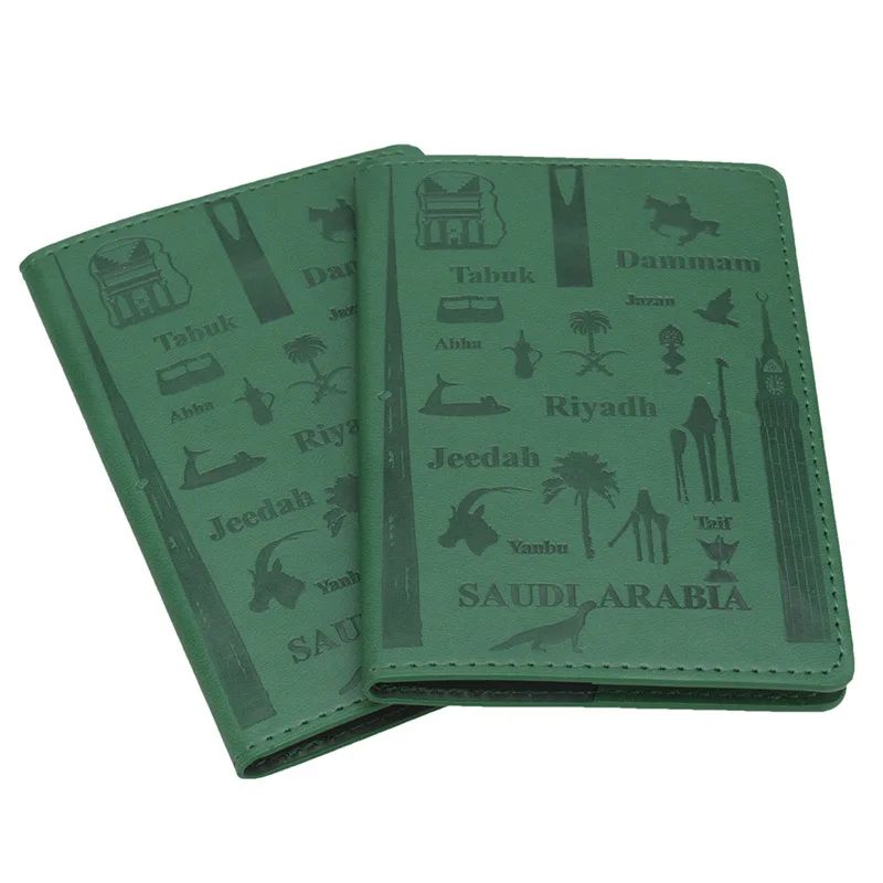 

Saudi Arabia Passport Holder Protector Bag Business Credit ID Cards Tickets Wallet Travel Accessory PU Passport Cover Organizer