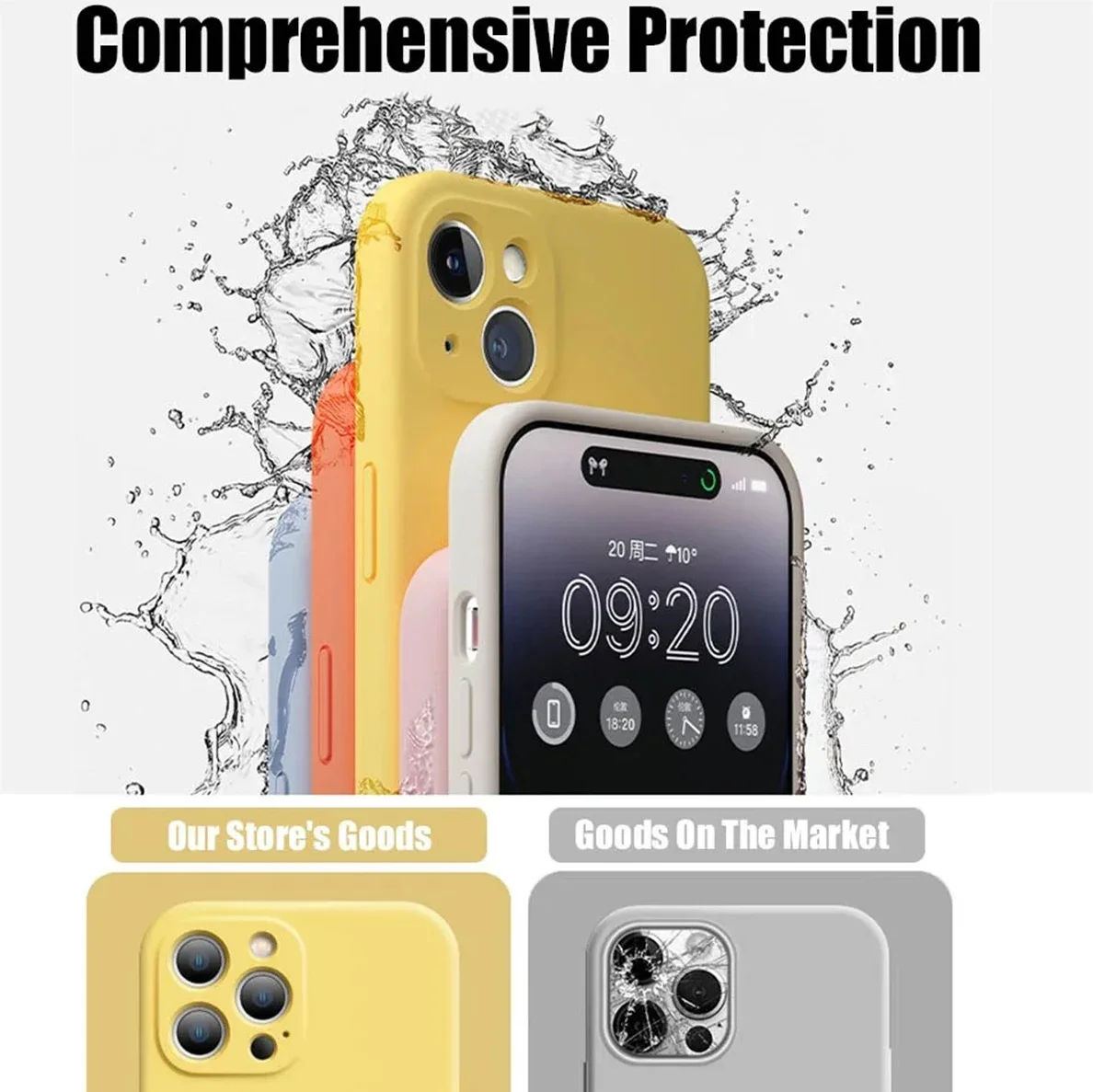 Vibrant Yellow Liquid Silicone iPhone Case - Sleek and Durable Cover