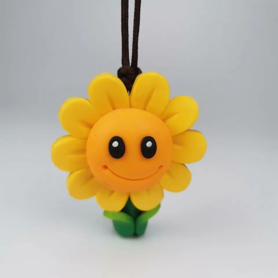 Plants Vs. Zombies Soft Pottery Pendant Handmade Clay Figurines Children's Toys Creative Gifts