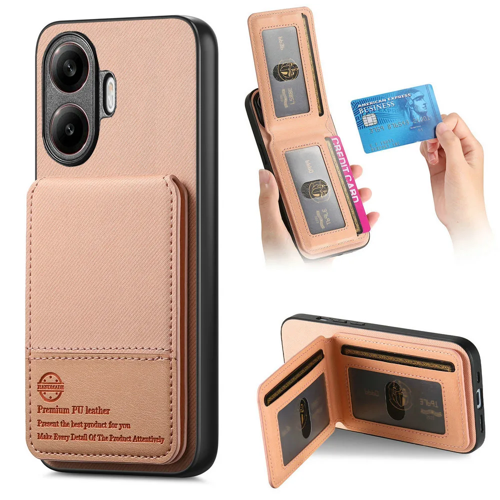 Luxury RFID Card Leather Wallet Flip Case with Holder