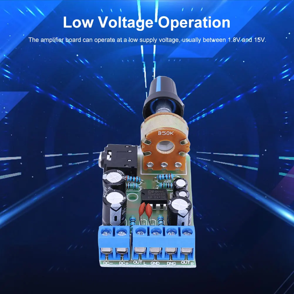 【High-quality】 TDA2822M Mini AUX Audio Amplifier Module DC1.8-12V 2.0 Channel Handy Digital Power Amp Module Board for Computer Speaker.