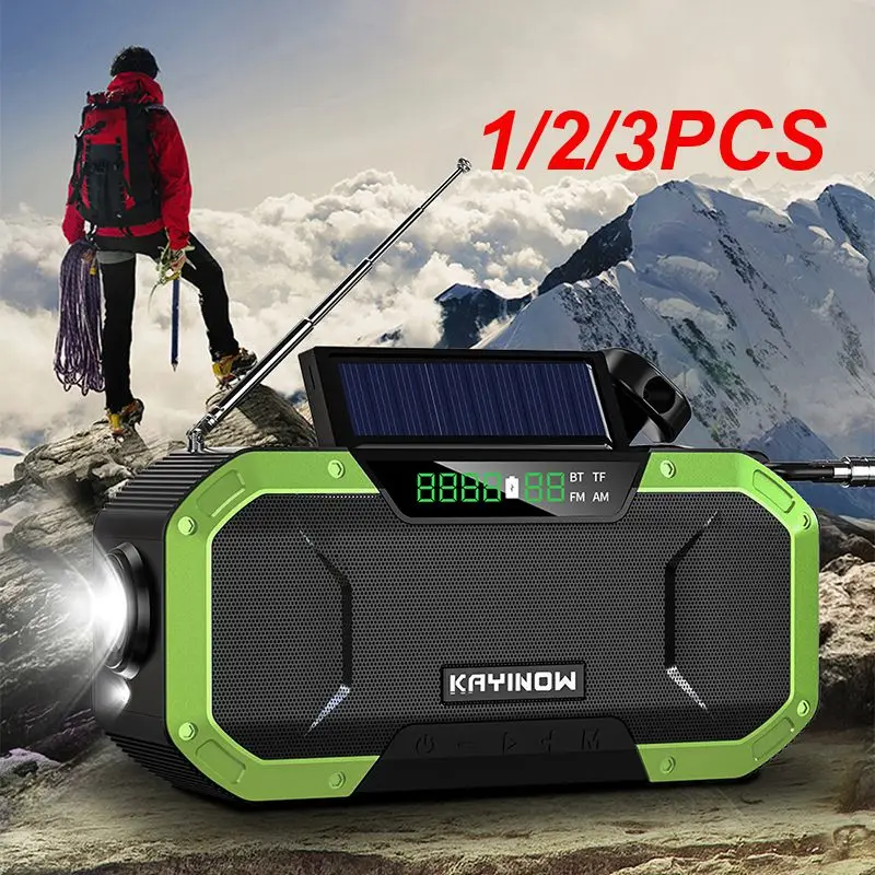 

1/2/3PCS 5000mAh Emergency Solar Powered Hand Crank Radio Portable Outdoor Camping Survival Radio with AM/FM NOAA Flashlight