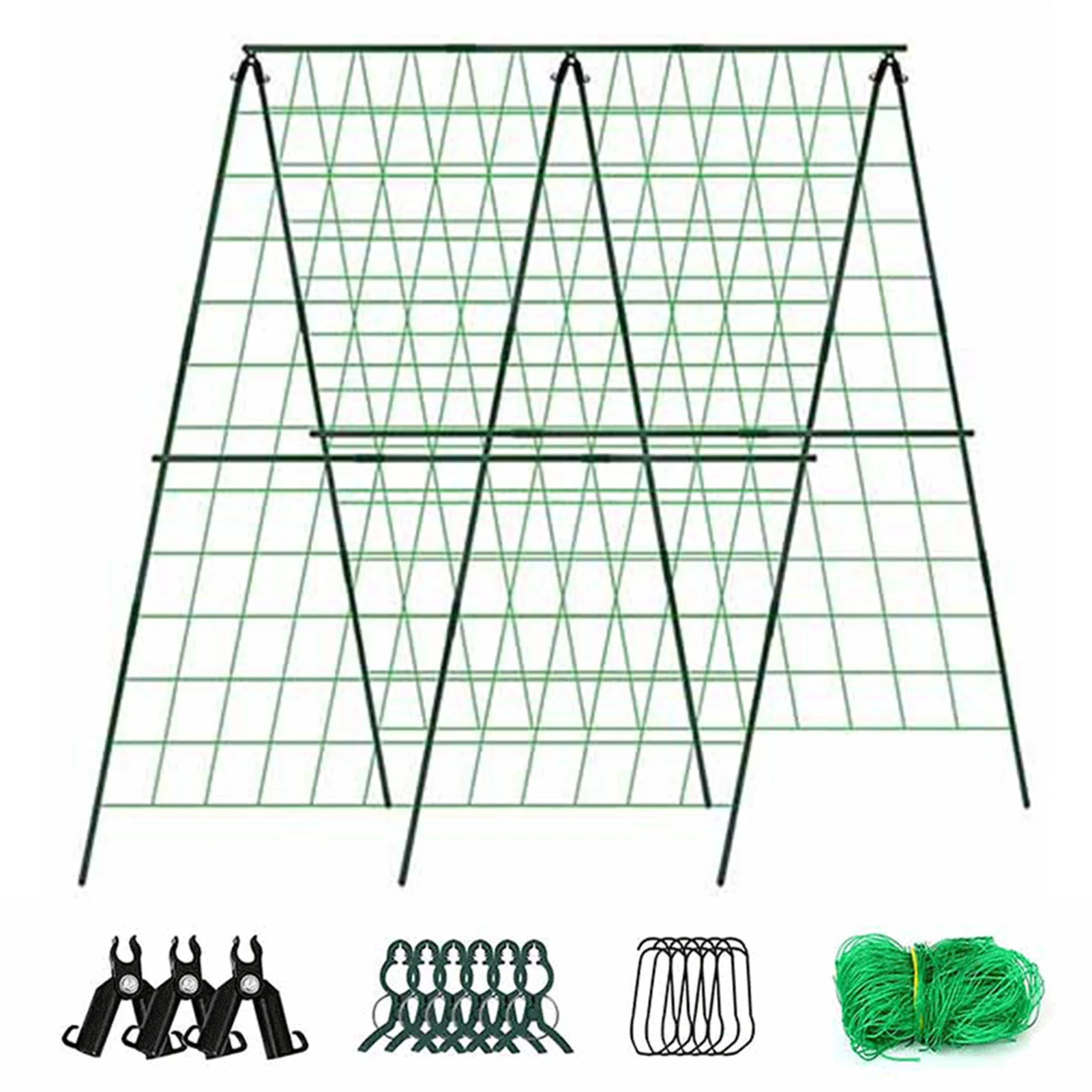 

Garden Tunnel Trellis with Net and Clips Foldable Trellis Frame Plant Stand for Garden Raised Bed or Greenhouse