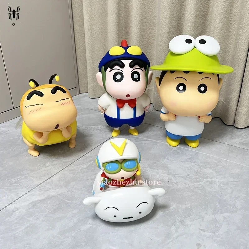 1:1 40cm Large Crayon Shin-chan Action Figure Kawaii Frog Hat