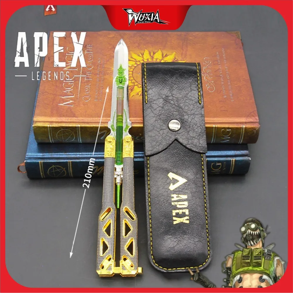 

Apex Legends Heirloom Octane Heirloom Butterfly Knife Liquid Stim Injector Game Keychain Weapon Model Kid Toy Christmas Gift