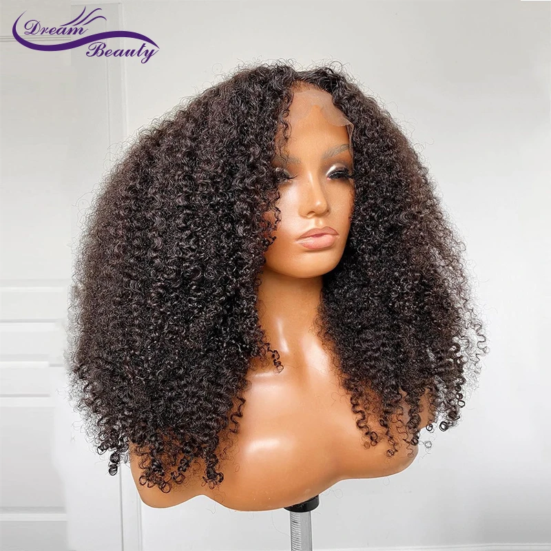 180% Natural Black Afro Kinky Curly Wigs For Women 13X4 Lace Front Human Hair Wigs Brazilian Remy Brazilian Preplucked Hair 5 180% Natural Black Afro Kinky Curly Wigs For Women 13X4 Lace Front Human Hair Wigs Brazilian Remy Brazilian Preplucked Hair