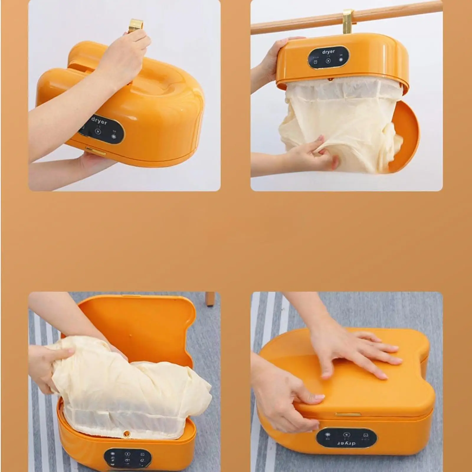 Electric Clothes Dryer with Dryer Bag Foldable 600W Small Electric Dryer Machine Household Travel Apartment RV Dorm Portable 5