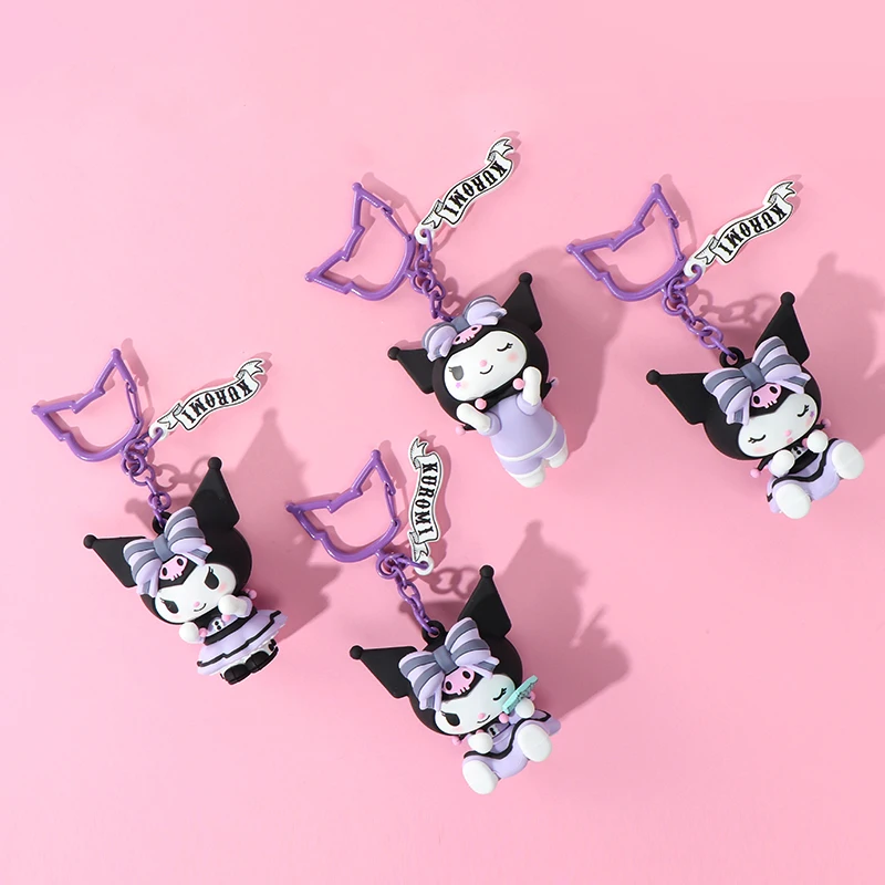 

New Kawaii Keychain Sanrio Kuromi Accessory Cute Anime Student Pvc Car Bag Pendent Hanging Jewelry Girl Birthday Gift