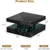 Black Marble Effect LED Coffee Table with 2 Layers of Storage Space, Modern Square Glossy Center Table, Wooden 20 Color Lighting 2