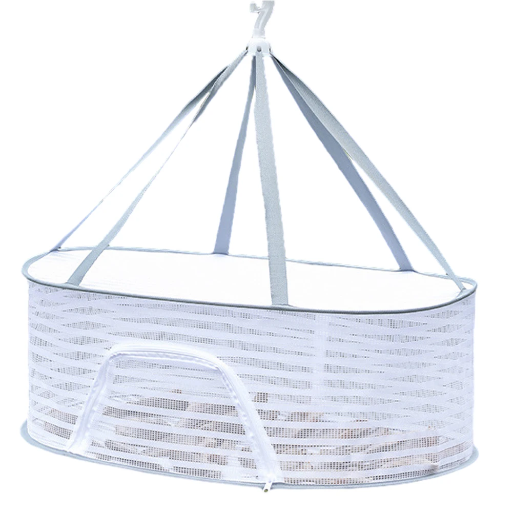 4 Layer Drying Net Herbs with Zips Fish Hanging Basket Folding Anti-Fly Fine-Grained Grid Drying for Fish/Vegetables/Fruit/Herbs 5