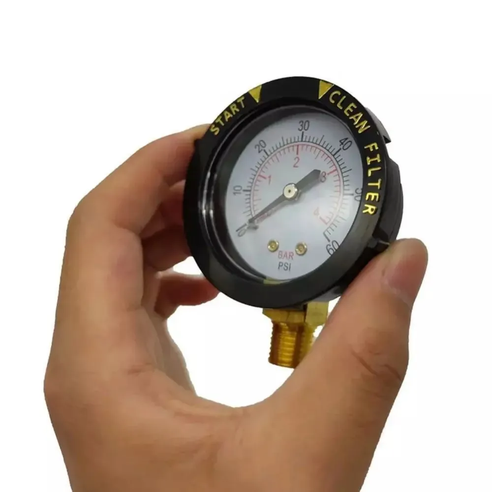 0-60 Psi 풀 필터 압력 게이지 널리 사용되는 워터 펌프 수압 테스트 게이지 교체 IP67 방수