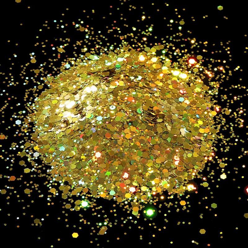 Holographic Chunky Glitter Flakes for DIY Nail Art & Epoxy Creations