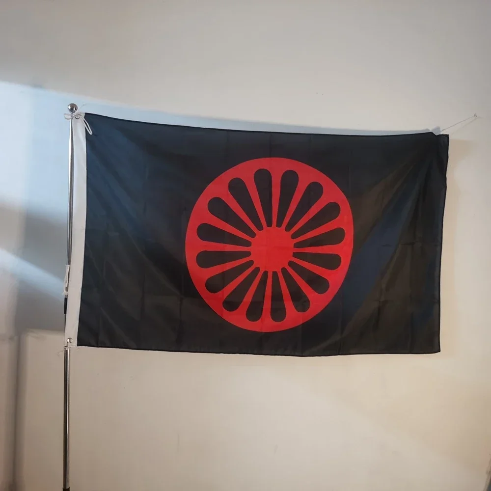 Bandiera Gitana 150x90cm - Poliestere Leggero, Occhielli Metallici, Per Interni, Cuciture Rinforzate - Foto 7