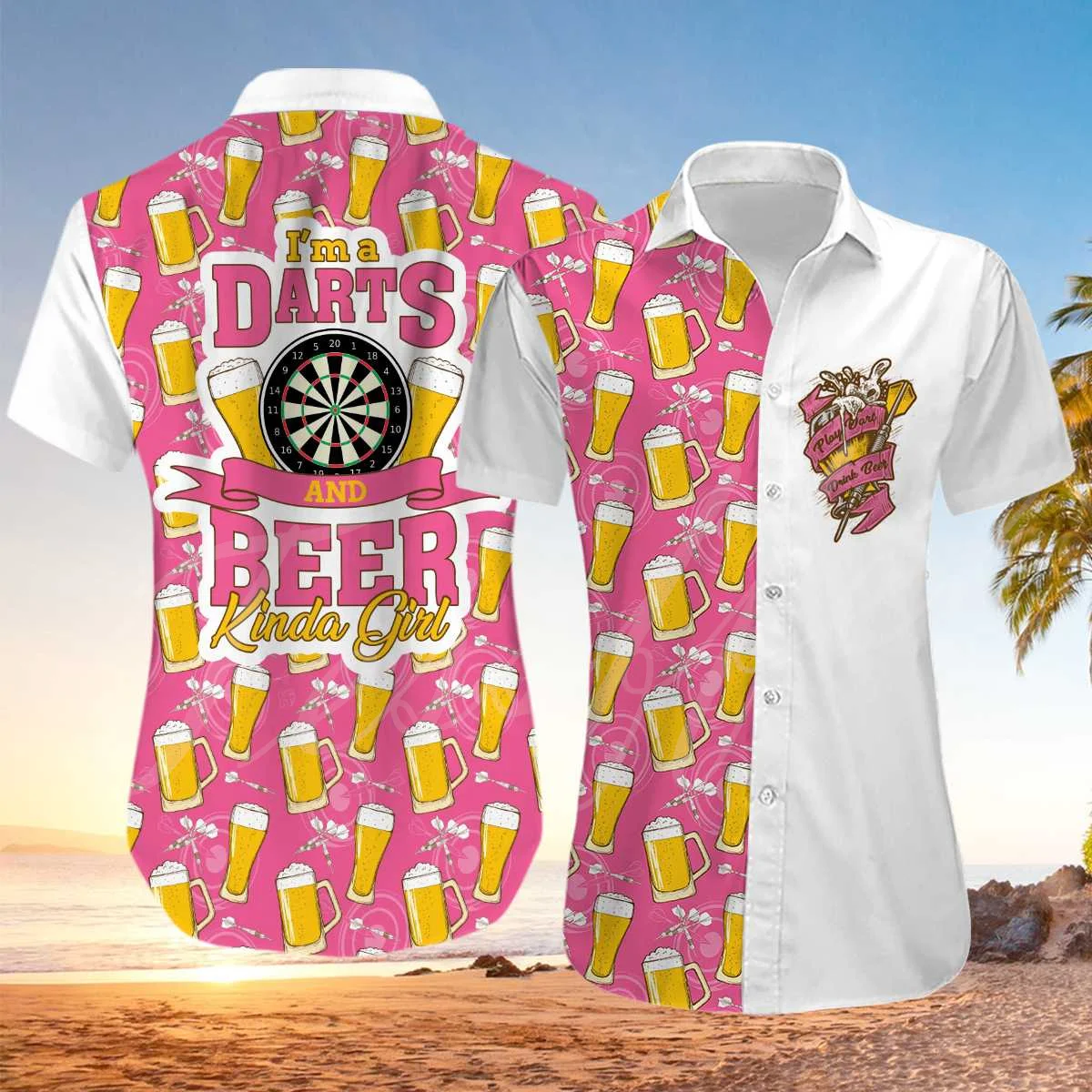 Tessffel NewFashion Sports Darts Beer Club Games Retro Tattoo Harajuku Casual Streetwear 3DPrint Summer Beach Hawaiian Shirts A1