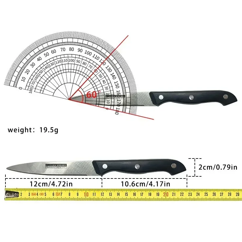 Black Fruit Knife Set - Professional Chef Knives Sharp  Portable Anti-Rust Anti-Stick