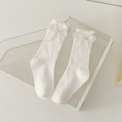 Women's Cotton Lace Ruffle Socks - Cute Kawaii Lolita Style - One Size (White)