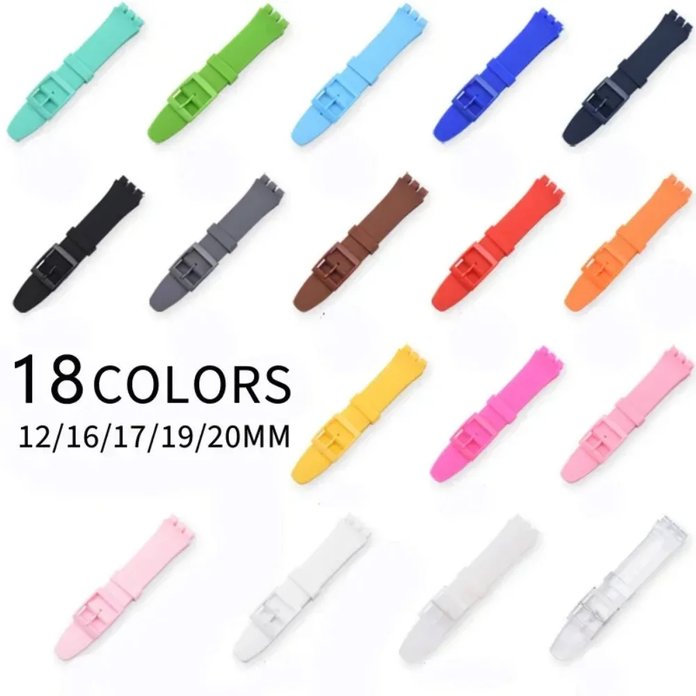 Universal Waterproof Sport Silicone Watch Strap - Soft Rubber Replacement Wristband