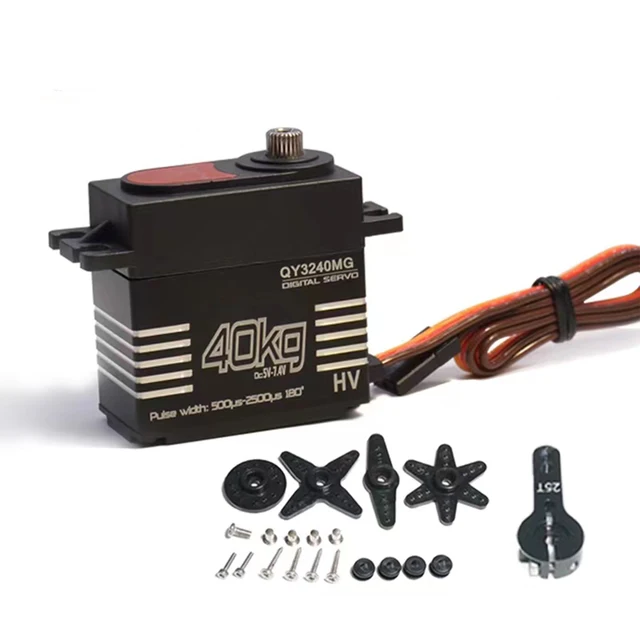 40KG Waterproof High-Speed Digital Servo High Torque Metal Gear With 25T Servo Arm Digital Servo Kit For 1/8 1/10 Scale RC Car