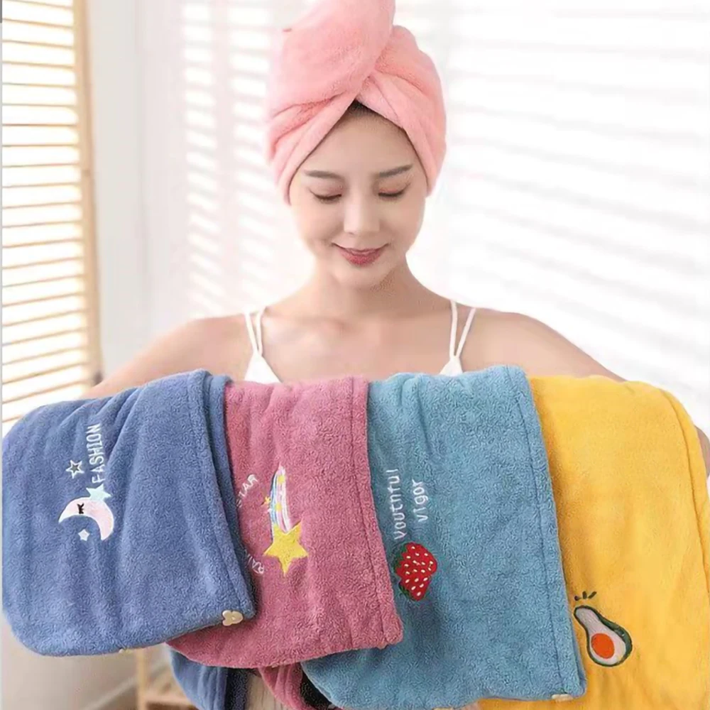 Microfiber Towels Quick Drying Towel Women Girl's Microfiber Shower Towel Quick Hair Drying Cap Soft Bath Hats Skin Friendly Water Absorption Bathroom Hooded Towels