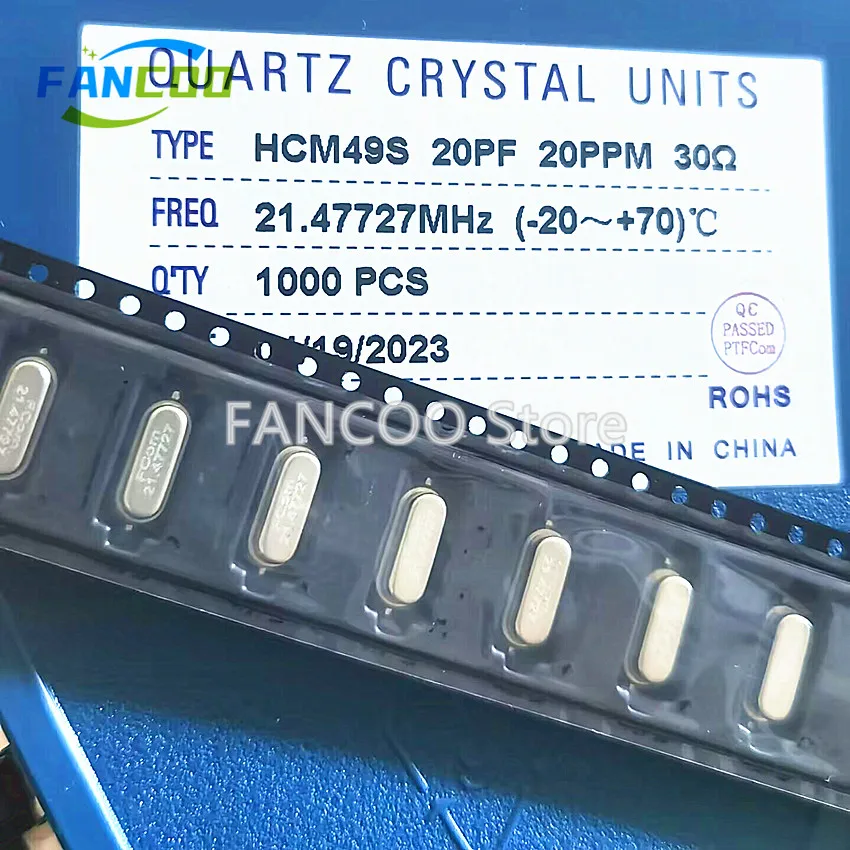 10pcs 21.47727 21.47727M 21.47727MHZ 20PF 20ppm 49SMD 2P HC-49SMD Quartz Crystal Resonator