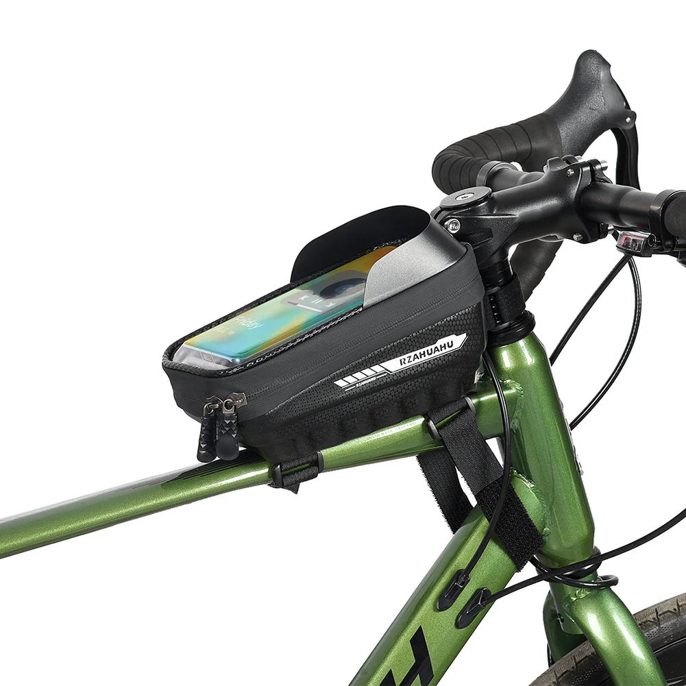 Touch Screen Bike Top Tube Bag EVA Bicycle Front Frame Bag Bike Front Top Tube Frame Bag Bicycle Accessories Fit for 7 In Phones
