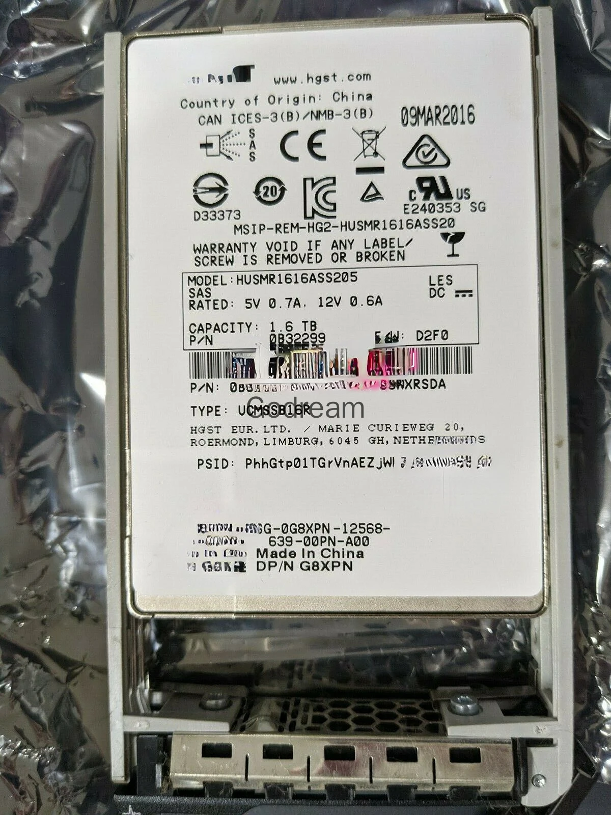 ָ Ʈ  ϵ ũ,  G8XPN 0G8XPN , 1.6T 1.6TB SAS SSD 12Gb