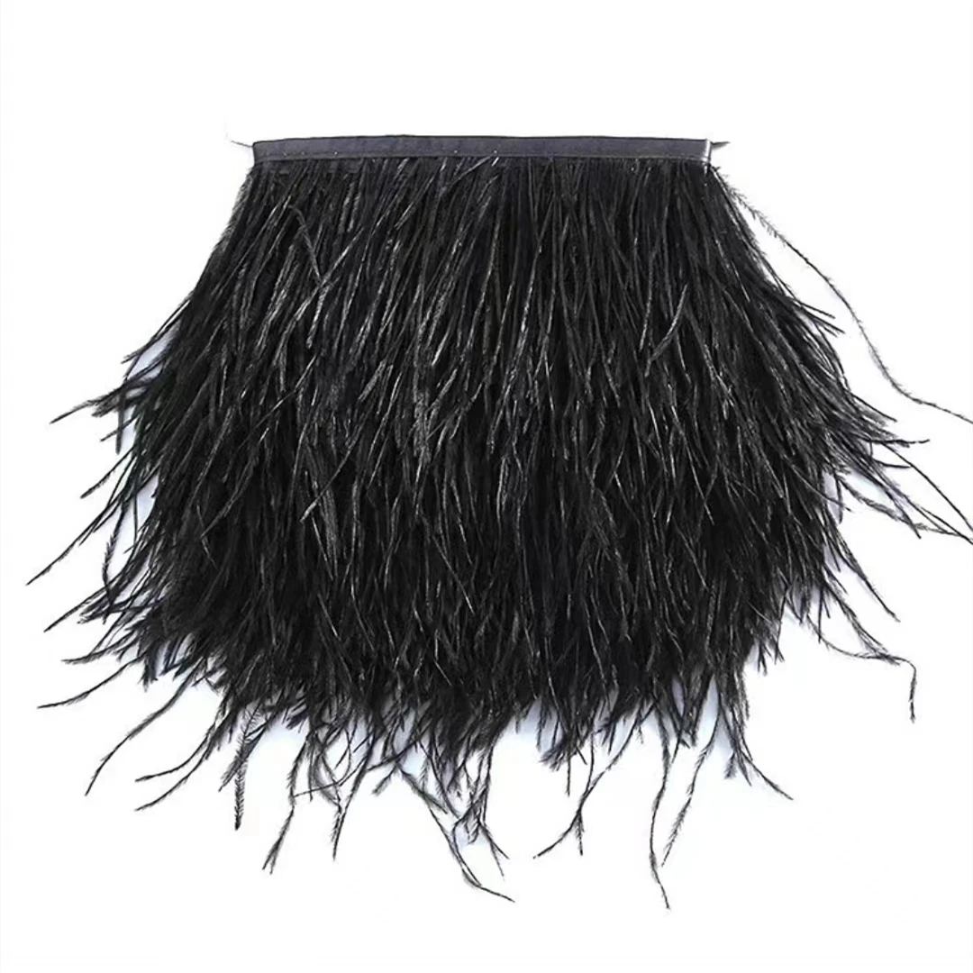 Franges Plumes Decoration Ruban Franges Plumes D'autruche 2 Yards - Blanc, 13-15cm De Large - Pour Couture, Déco, Mariage, DIY Cosplay Plumes