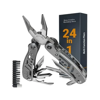 Multiutensile da Campeggio in Acciaio Inox, Coltello Pieghevole Portatile, Attrezzatura di Sopravvivenza per Escursioni
