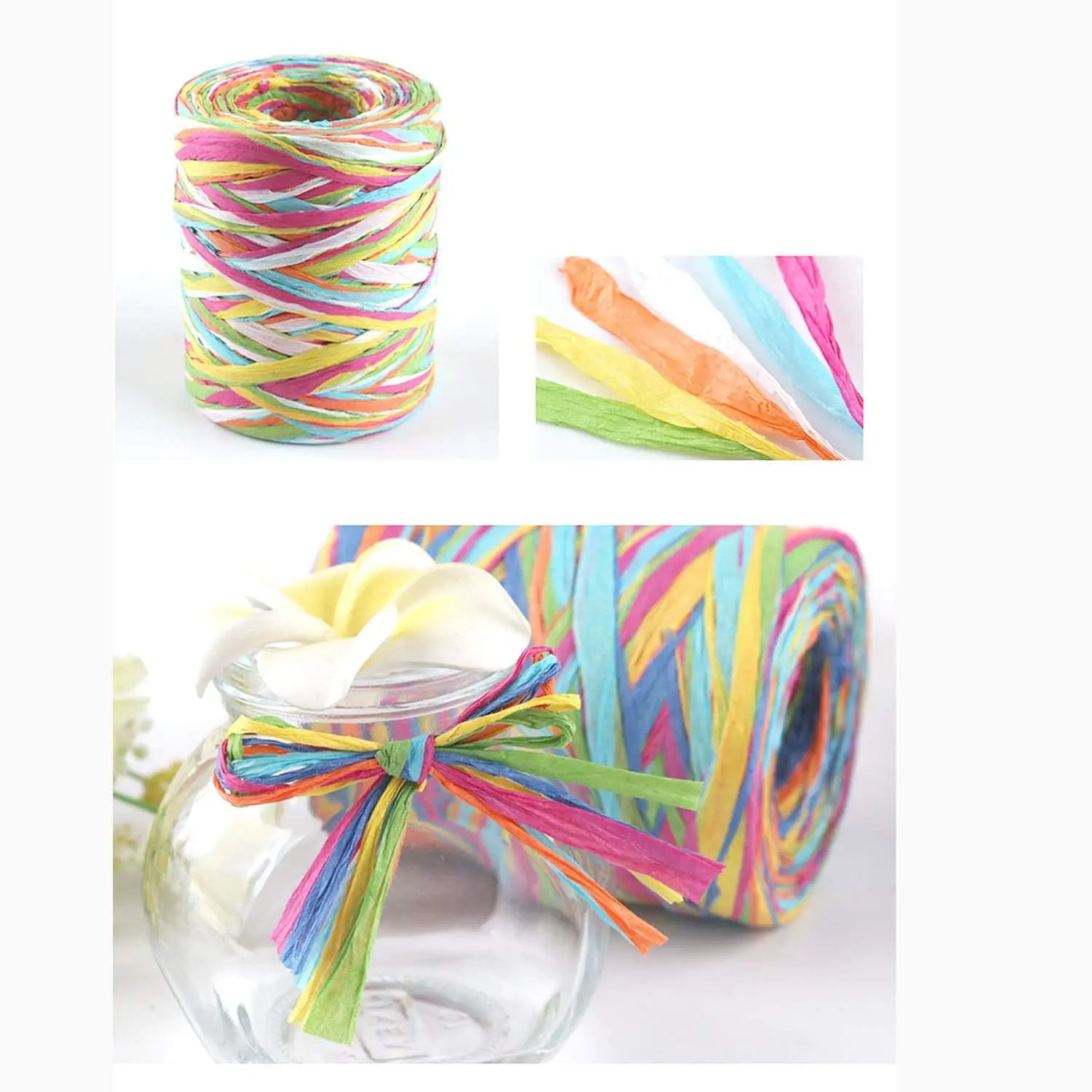 80 Meter Colorful Raffia Ribbon Natural Yarn String For Gift Wrapping Box  Bouquet Decor Baking Box Packing Party Candy Gift Rope - AliExpress