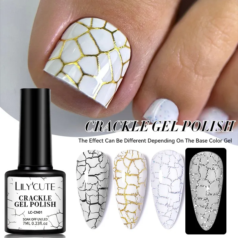 Nail polish nail art tools 7ml Crackle Gel Nail Polish cracking nail gel quick dry tool varnishes hybrid semi permanent soak off base top coat magnet