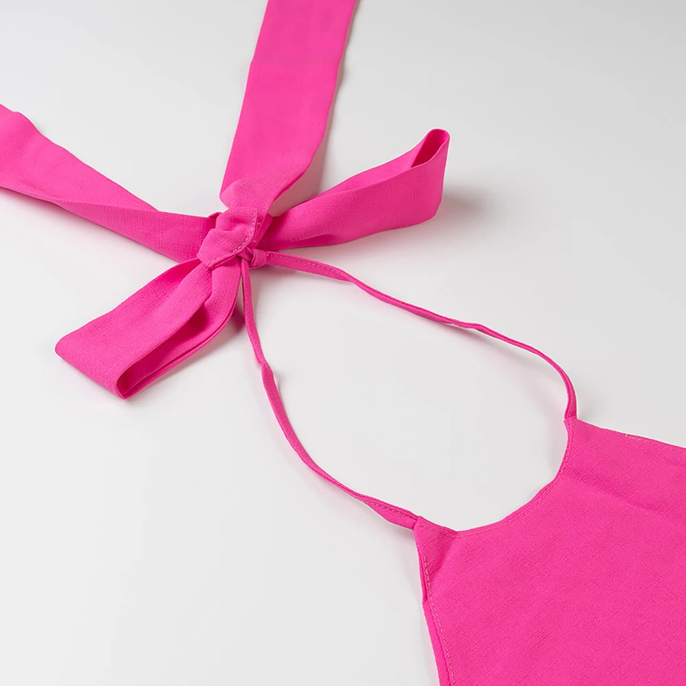 TWOTWINSTYLE Solid Office Playsuit for Women Halter Sleeveless