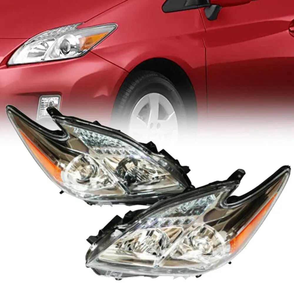 Right or Left Side Headlight Halogen Projector Headlamp Assembly Fit for 2010-2011 Toyota Prius 1.8L
