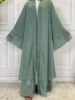 Robe de Ramadan en mousseline de soie, Abaya, dubaï, turquie, Kaftan musulman pour femmes, Kimono modeste, Caftan Marocain, vêtements islamiques