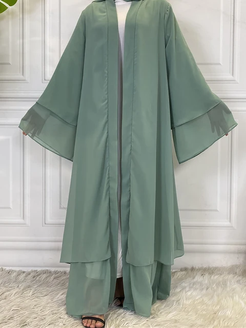 Robe de Ramadan en mousseline de soie, Abaya, dubaï, turquie, Kaftan musulman pour femmes, Kimono modeste, Caftan Marocain, vêtements islamiques