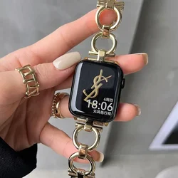 Elegant Metal Chain Strap - Fashion Round Loop Bracelet - 38mm (Gold)