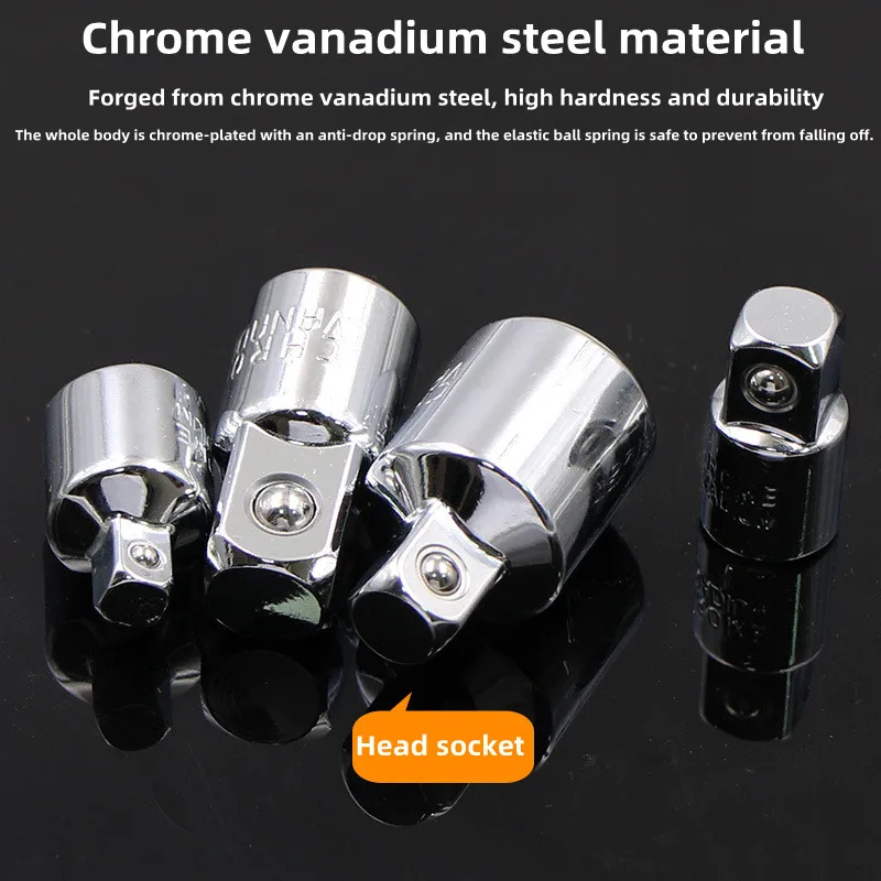 Socket adapter ratchet wrench adapter 1/2 big fly turn 3/8 medium fly turn 1/4 small CR-V chrome vanadium steel socket adapter