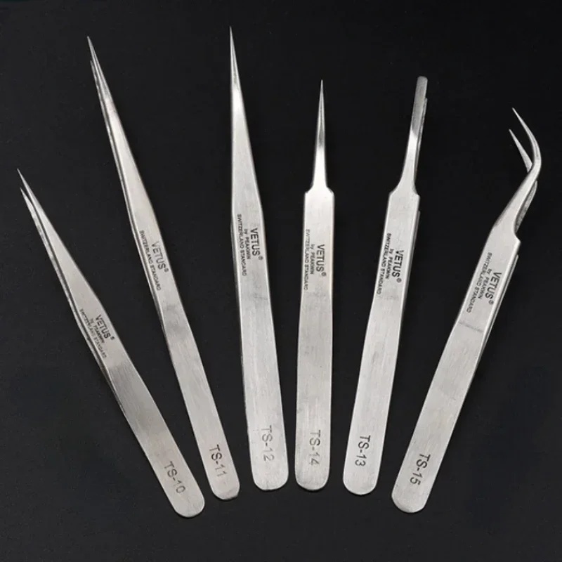 

Stainless Steel Industrial Anti-static Multitool Tweezers Curved Eyebrow Lash Tweezer Precision Clamp Watchmaker Repair Tool