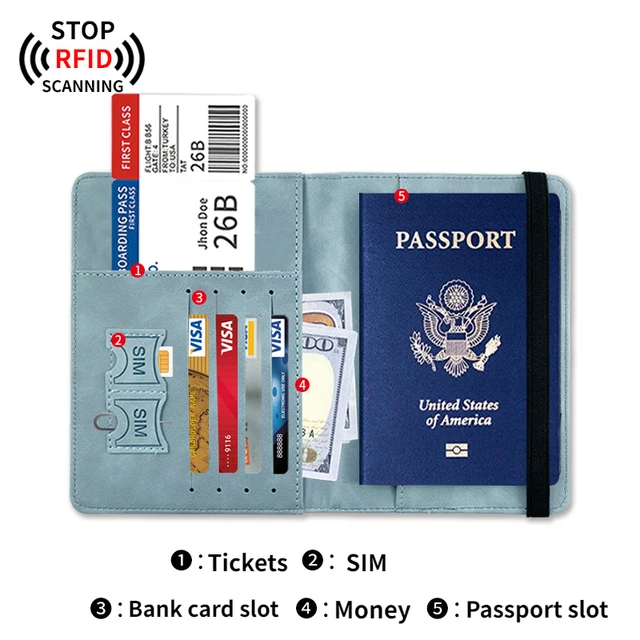 Custodia per porta passaporto in pelle custodia per porta carte di credito  da viaggio impermeabile simpatico