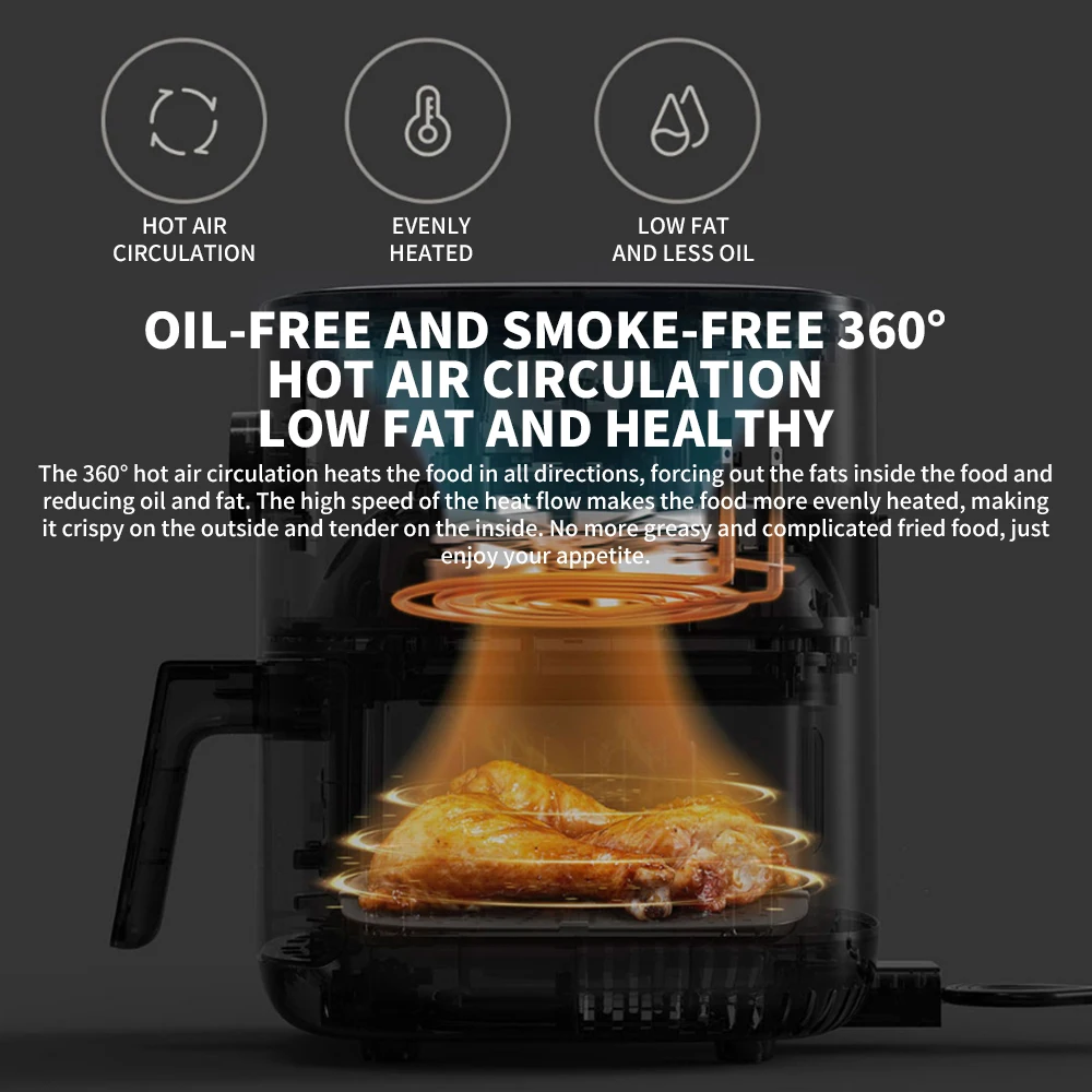 Xiaomi MAF01 Mijia Smart Air Fryer 3.5L Oil Free Mijia App Control description image 2